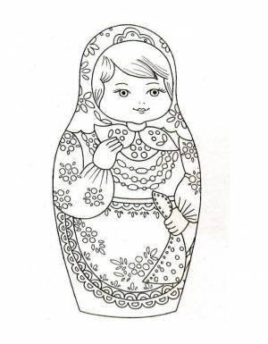 Раскраска Матрёшка