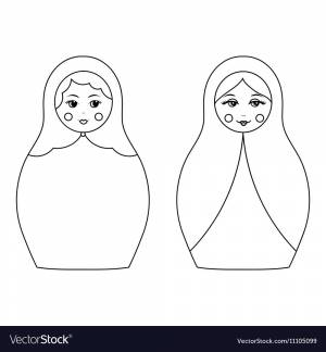 Шаблон матрешки