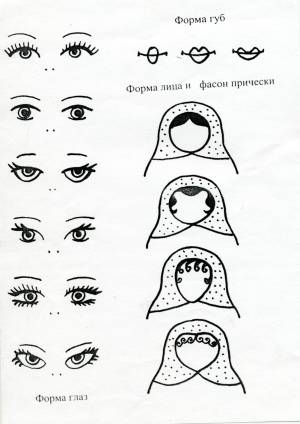 Лицо матрешки шаблон