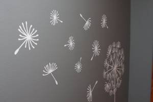 Трафарет одуванчика на стену