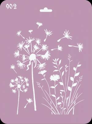 Трафарет на клеевой основе, Фон одуванчик, 25х18