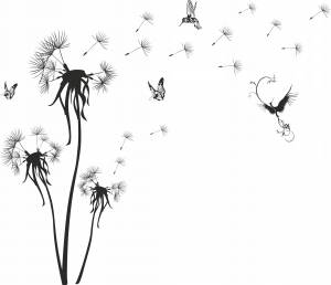 Трафарет одуванчика для рисования