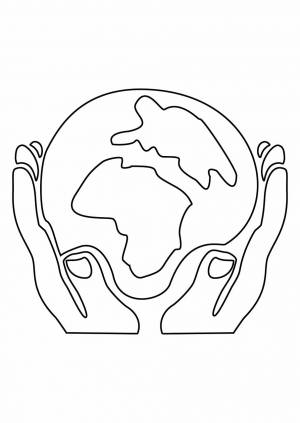 Трафарет Планета в руках