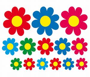 Трафареты ромашки цветные