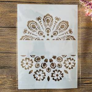 Трафареты  29 см «перо павлина», цветы «сделай сам», слоистые стены, искусственные цветы, декоративный шаблон