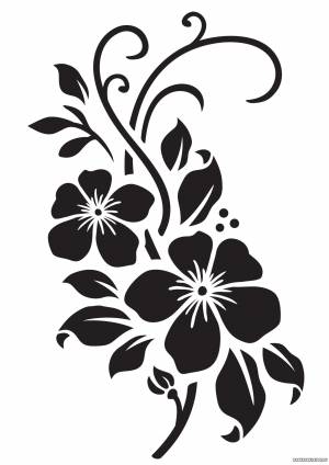 Трафарет цветы на стену