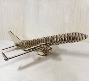 Макет Самолет 3d модель- чертеж макета для лазерной резки из фанеры в векторном формате ai