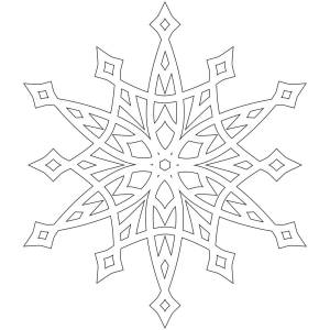 Раскраска трафарет снежинки