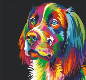 Трафарет Радужная Собака А3