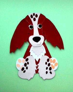 Аппликация из бумаги «Собака