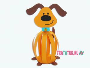 Собака из полосок бумаги