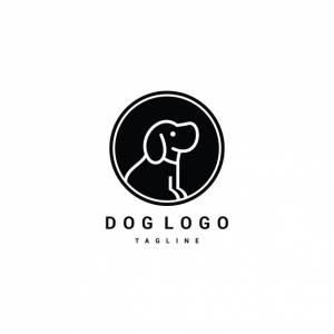 Красивый шаблон логотипа собаки плоский вектор premium векторы