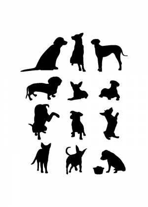 Трафареты и силуэты собак