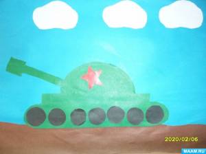 Мастер-класс по аппликации к 23 февраля «Подарок папе «Танк» в старшей группе