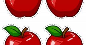 Шаблон Яблока Для Вырезания Из Бумаги