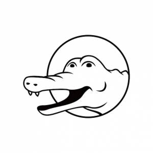 Милый шаблон логотипа крокодила