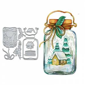 Рождественский дизайн бутылки с дрейфом, металлический трафарет для резки DIY, альбом для скрапбукинга, фототиснение, бумажная карта, ремесленный декор
