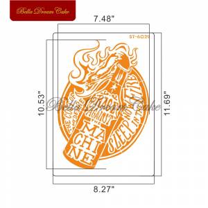 Трафареты для украшения торта в виде бутылки на огне, настенные трафареты для домашнего декора «сделай сам», для скрапбукинга, рисования, фототрафареты, инструменты для выпечки тортов