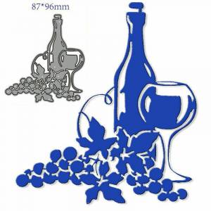 PDTO новая бутылка вина, чашка для резки, трафарет для скрапбукинга, тиснение, изготовление карт