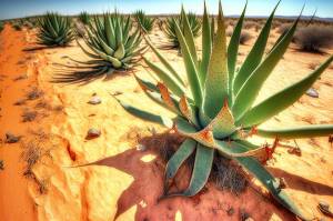 Листья алоэ вера, растущие в засушливых районах