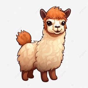 Забавная иллюстрация наклейки альпаки с генеративным искусственным интеллектом PNG , альпака, персонаж, счастливый PNG рисунок для й загрузки