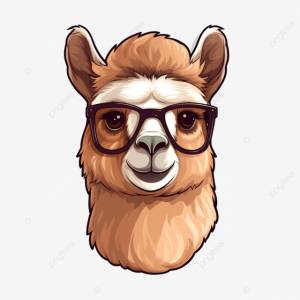 Забавная иллюстрация наклейки альпаки с генеративным искусственным интеллектом PNG , альпака, персонаж, счастливый PNG рисунок для й загрузки