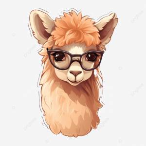 Забавная иллюстрация наклейки альпаки с генеративным искусственным интеллектом PNG , альпака, персонаж, счастливый PNG рисунок для й загрузки