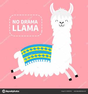 Никакой Драмы Альпака Бежит Симпатичный Карикатурный Забавный Персонаж Детская Коллекция Векторное изображение ©worldofvector 225838782