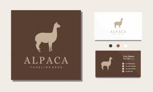 Вектор иконки логотипа ламы альпаки