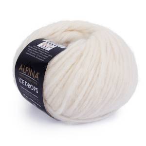 Пряжа ALPINA ICE DROPS 58% альпака, 14% шерсть, 28% полиамид 50 г 150 м №01 молочный