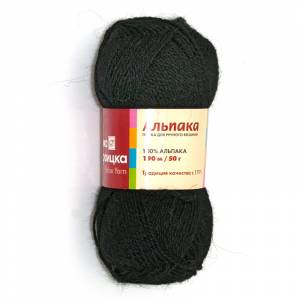 Пряжа из Троицка _Альпака 100% альпака 50 г 190 м №0140 черный