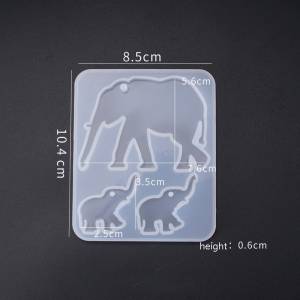 DIY формы для эпоксидной смолы милый животных RFID считыватель Форма слонов медведи брелок для ключей из альпаки формы сконовые формы с отверстием для литейных форм