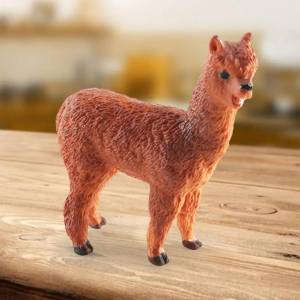 Статуя альпака, модель, имитация диких животных, миниатюрная твердая модель, орнамент, фигурка Альпака из ПВХ, Настольная декоративная игрушка