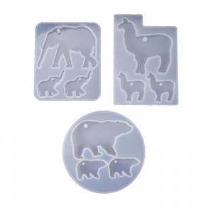 DIY формы для эпоксидной смолы милый животных RFID считыватель Форма слонов медведи брелок для ключей из альпаки формы сконовые формы с отверстием для литейных форм