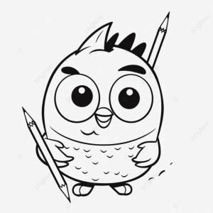 Angry Birds раскраски милая птичка с карандашами наброски эскиз рисунок вектор PNG , написание рисунка, написание плана, написание эскиза PNG картинки и пнг рисунок для й загрузки