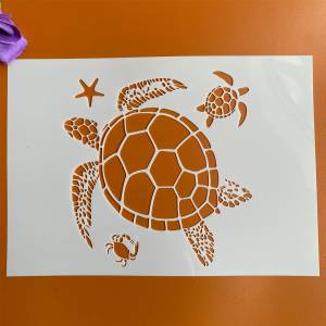 Трафареты  для самостоятельной сборки, 29*21 см, настенная живопись, фототабличка, животное, морская черепаха
