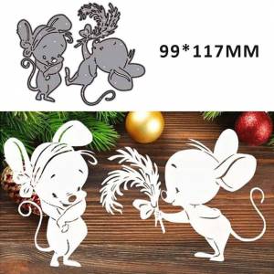 PDTO животное две крысы металлические трафареты для трафаретов для альбомов поздравительных открыток ремесел Новый