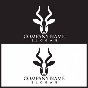 Логотип головы антилопы и векторный шаблон
