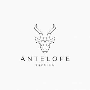 Шаблон дизайна векторной иконки логотипа антилопы