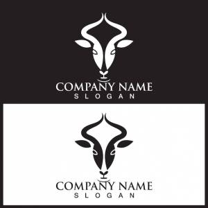 Логотип головы антилопы и векторный шаблон