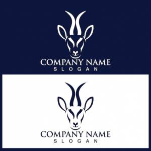 Логотип головы антилопы и векторный шаблон