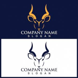 Логотип головы антилопы и векторный шаблон