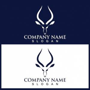 Логотип головы антилопы и векторный шаблон