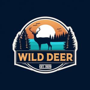 Олень дикое животное значок вектор шаблон приключения логотип дикой природы графическая иллюстрация