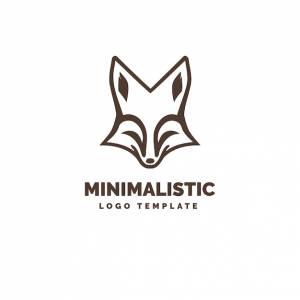Шаблон логотипа головы лисы милое животное минимальный значок логотипа милый логотип лисы изолированные