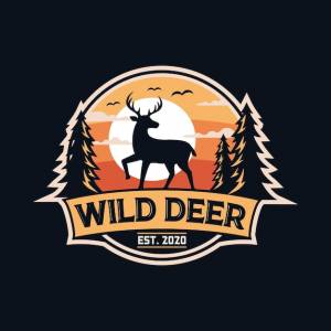 Олень дикое животное значок вектор шаблон приключения логотип дикой природы графическая иллюстрация