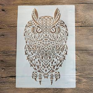 Трафареты  29*21 см для рисования мандалы на стену, искусственная карта, шаблон, животное, сова