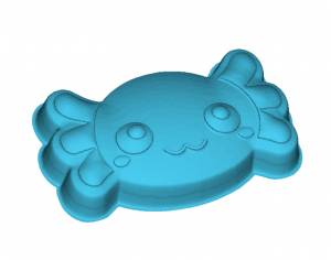 Файл 3D Kawaii аксолотль голова твердые модели для вакуумной формовки сконовые формы изготовление твердые рельефные ・Идея 3D-печати для скачивания・Cults