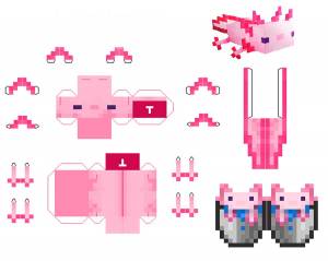 Как сделать аксолотля из Майнкрафт