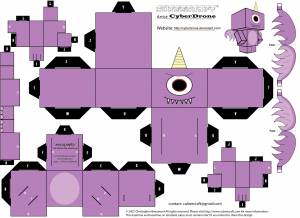 Аксолотль майнкрафт развертка для склеивания с припусками шаблон